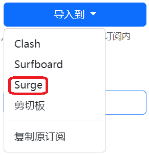 导入到Surge
